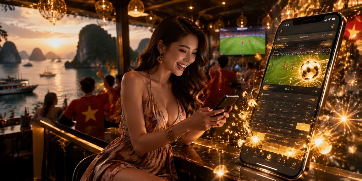 Không gian casino hiện đại tại Việt Nam với bàn chơi chuyên nghiệp và ánh đèn sang trọng
